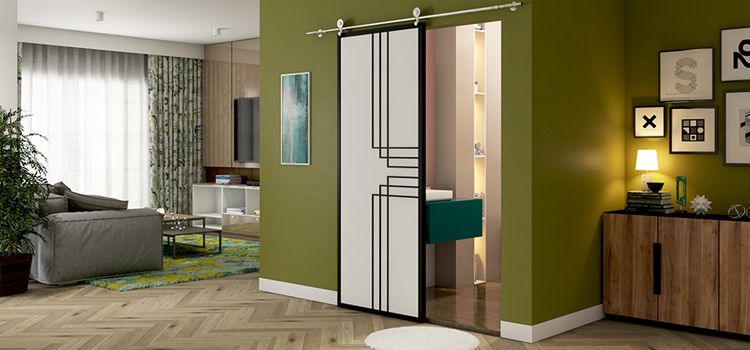 sliding bathroom door installation in Bayshore Gardens